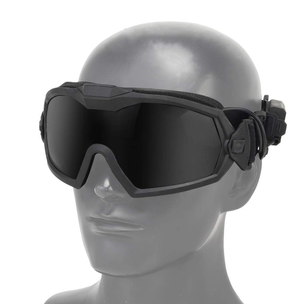 H World Shopping Airsoft Goggles Anti Fog with Fan and Interchangeable Lens Military Shooting Safety Goggles & Glasses for Cycling Paintball Hunting Motorcycle BK