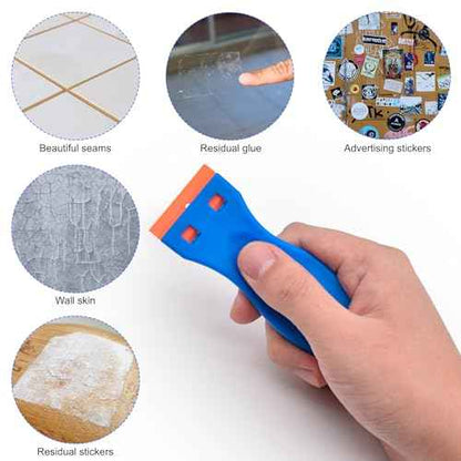 8 Pcs Plastic Razor Blade Scraper and 100 Pcs Blades, Remove Label Decal Tool£¬ Forwithout Scratches Plastic Razor Blade Scraper, Adhesive Remover for Stickers, Kitchen Appliances and Paints on Window