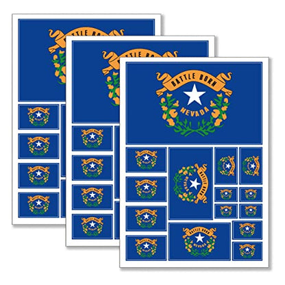QQSD Nevada Flag Sticker Decal in Multiple Sizes, 3 Pack, 11.7 x 8.3 Inches