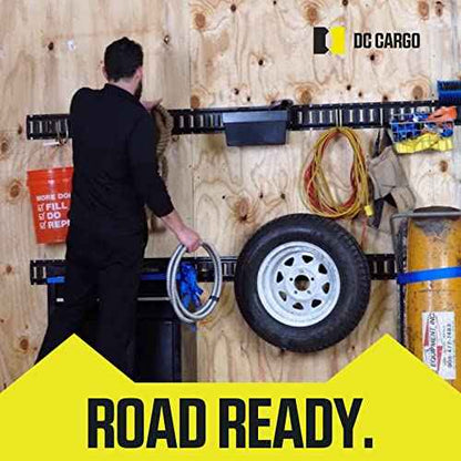 DC Cargo Mall E Track Tool Hooks 6.5¡± Deep (2 Pack) ? Heavy Duty Black Powder-Coated Steel Hangers for Garage, Truck, Trailer, or Workshop ? E Track Hook Storage for Tools and Ladder