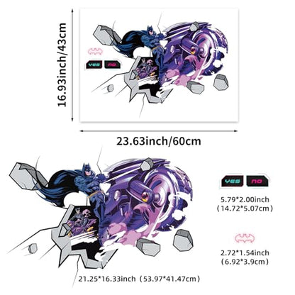 Superhero Wall Stickers Decor, Hero Party Wall Art Stickers Peel and Stick for Bedroom Living Room Nursery Walls Decoration