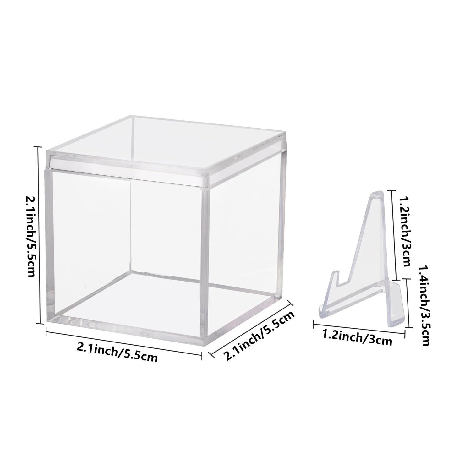 20 Pack Championship Ring Display Case Clear Acrylic Ring Case Display Box for Sports Baseball Softball Football Golf Single Ring Coin Holder Stand, 2.16 Inch