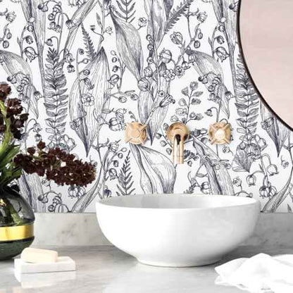 Livebor Peel and Stick Wallpaper - Boho Floral Leaf Contact Paper - 15.7"x196.8" Self-Adhesive Removable Decorative