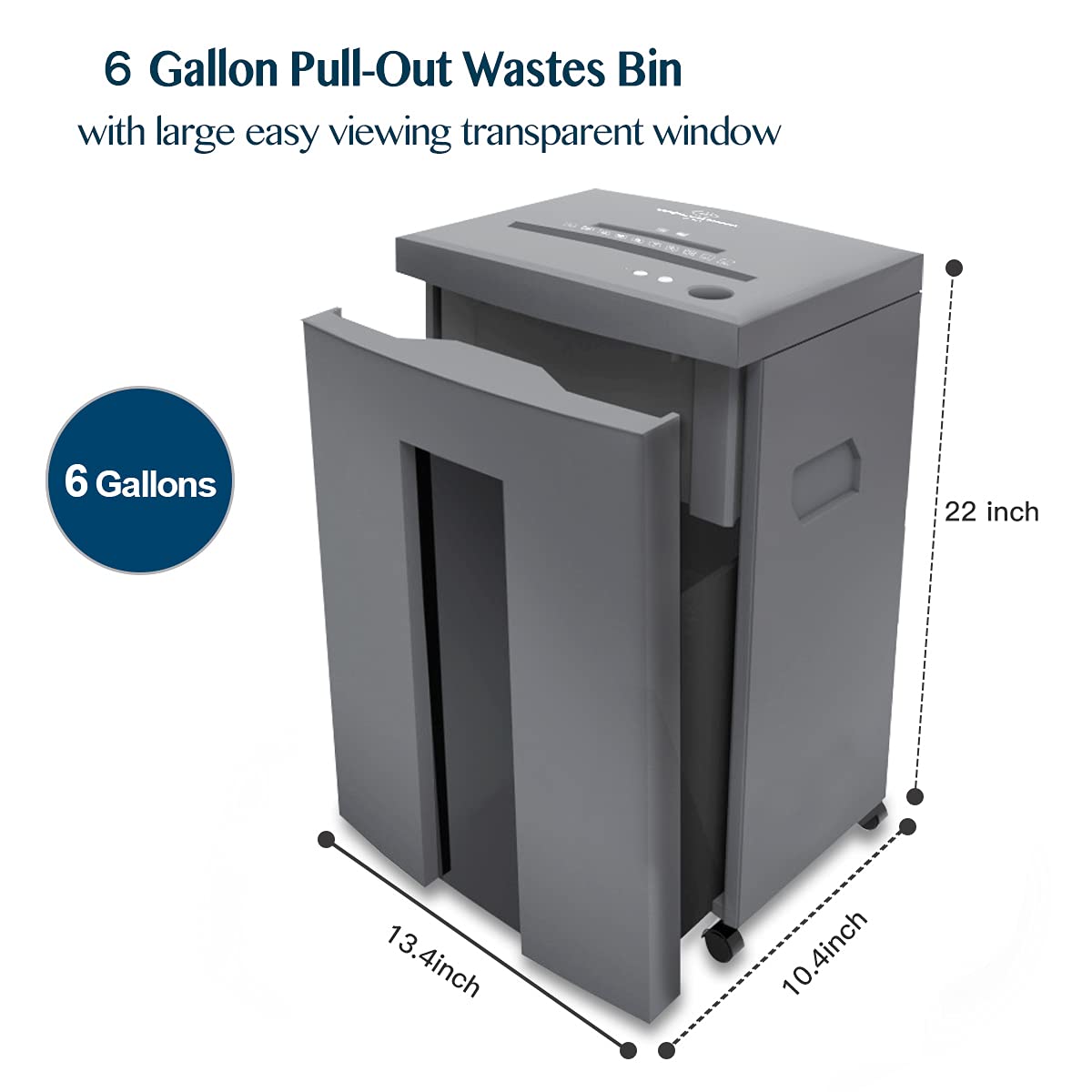 WOLVERINE 10-Sheet Super Micro Cut High Security Level P-5 Heavy Duty Paper/CD/Card Ultra Quiet Shredder for Home Office by 60 Mins Running Time and 6 Gallons Pullout Waste Bin SD9612 (Grey ETL)