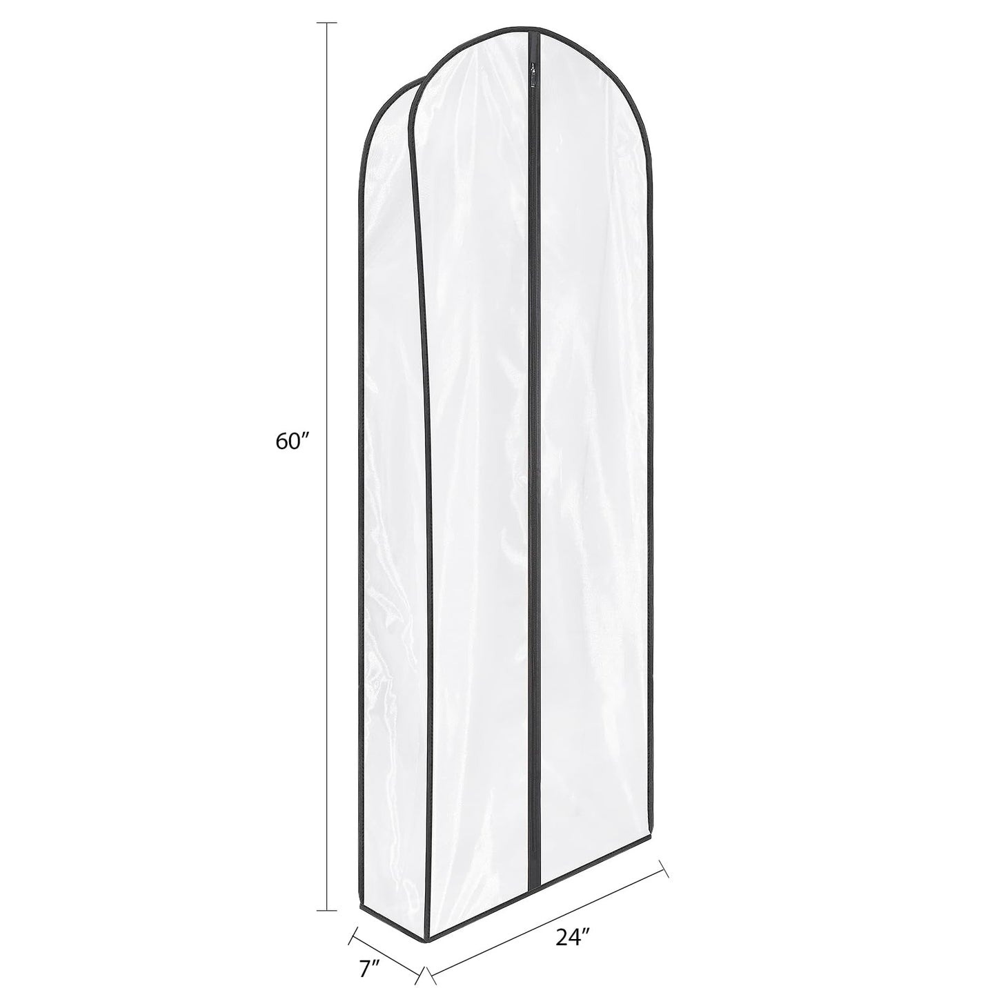 Zilink Breathable Leather Jacket Coat Storage Bags 60” Dress Bags for Gowns Long Dust Covers for Hanging Clothes with 7" Gussted Wrinkle Free for Leather Jacket Fur Coat Puffy Dress Storage, Set of 4