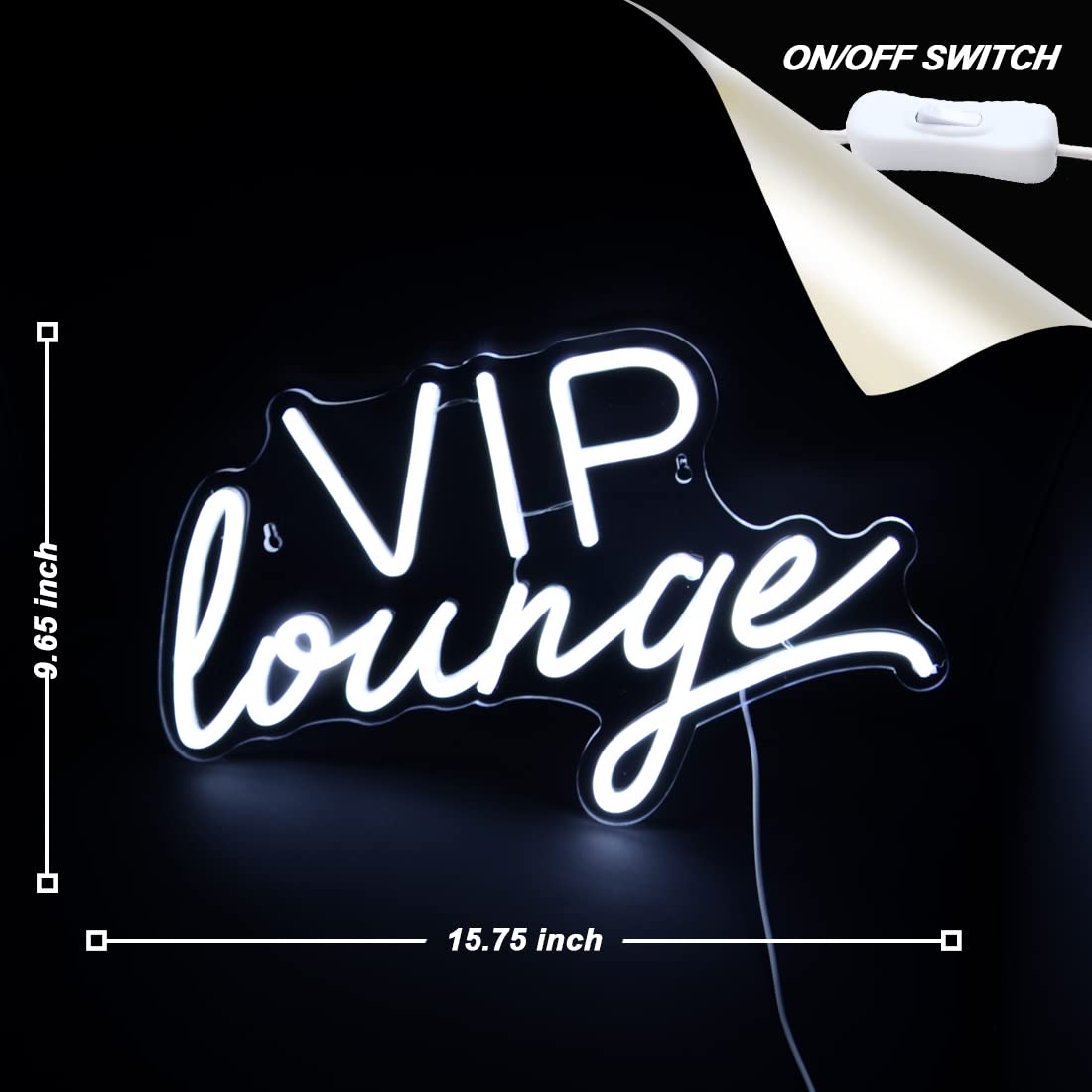 Planzo VIP Lounge Led Neon Light Sign USB Office Hotel Pub Cafe Store Shop Wedding Birthday Party Beauty Salon Airport Railway Station Bistro Nightclubs Wall Sign Decor USB 15.75"X9.65"