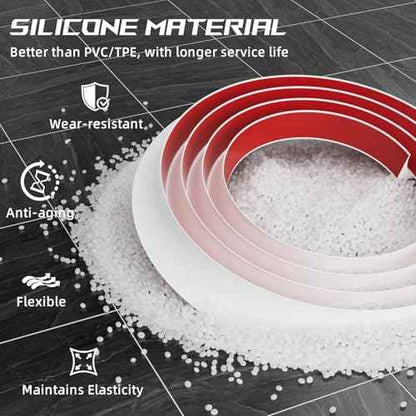 Flexible Quarter Round Molding Trim - Peel and Stick Silicone Caulk Strip,Shoe Molding for Floor Edges,Wall Corner,Staircase,Cabinet,Baseboard and Window Sill in Bathroom/Kitchen/Living Room,472 Inch