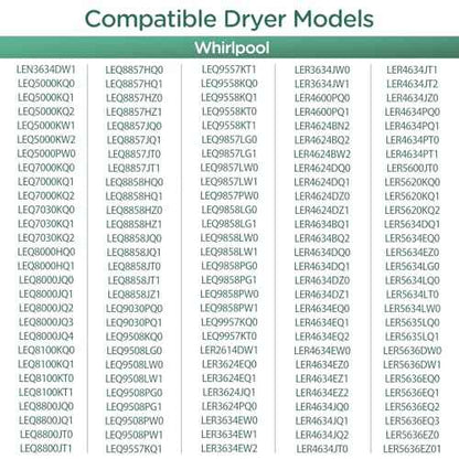 Dryer Heating Element Kit for whirl-pool WED5010LW0 WED5010LW1 WED7000DW2 WED5200VQ0 LER4634JQ0 LER3624PQ0 LER5636EQ3 LER4634PQ0 WED5540SQ0 WED5600SQ0 WED4900XW2 WED5100VQ0