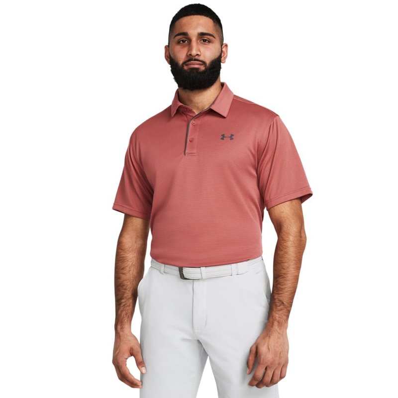 Under Armour Men's Tech Golf Polo, (611) Sedona Red / / Pitch Gray, 4X-Large