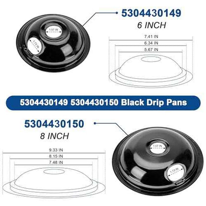 Electric Stove Burner Coil Elements MP15YA MP21YA and 5304430150 5304430149 Porcelain Black Drip Pans Replacement for ken-more fri-gidaire Electric Stove Burners for Electric Stove Top by Fetechmate