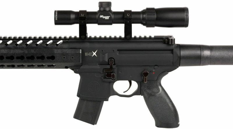 Sig Sauer MCX .177 Cal CO2 Black Air Rifle Bundle - Scope, 2 CO2 Tanks, 30rd Mag & 500 Pellets