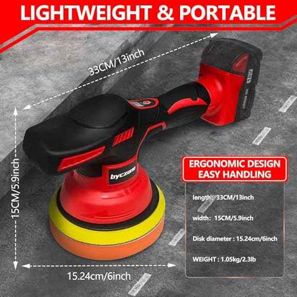 Cordless Car Buffer Polisher for Milwaukee 18V Battery, 6 Inch Portable Orbital Buffer Polisher Kit, 8 Variable Speed Car Polisher for Car Detailing/Polishing/Waxing (Battery Not Include)