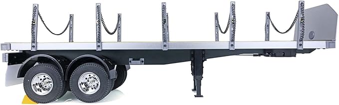 US in Stock RC Tractor Flatbed Semi Trailer Truck 1/14 2Axle Compatible with DIY Tamiya Construction Vehicle Model