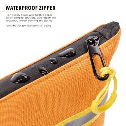 Multi-Purpose Waterproof Tool Pouch Set with Internal Pockets, 1680D 12¡± Tool Bags (4-Pack) with Water-Resistant Zipper and Durable Wide-Base Design for Tools, Gadgets