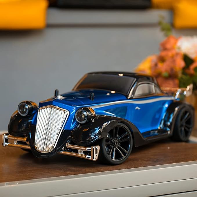 1:16 Scale Off-Road Retro Classic Car SCY-16302-2.4G 4WD 35km/h High-Speed Racing Damping Climbing Off-Road Vehicles Christmas Birthday Gift for Adults(Metal Blue)