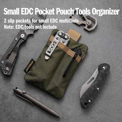 VIPERADE VE29 EDC Pouch Organizer With 3 Slots and Zipper Pocket for Everyday Carry Gears (Green/Tan)
