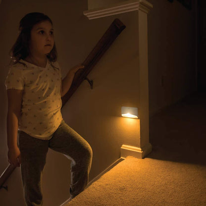 Beams MB710A 15 Lumen Amber LED Sleep Friendly Wireless Battery Powered Motion Sensing Nightlight, 3-Pack, White