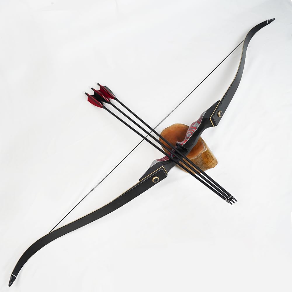 PMZ Recurve Bow and Arrow Set, Newset Professional Aldults Archery Hunting Bow Kit, 60'' Wooden Takedown Bow, for Youth Beginners to Advanced Outdoor Practice & Hunting, Right Hand, 25 lbs