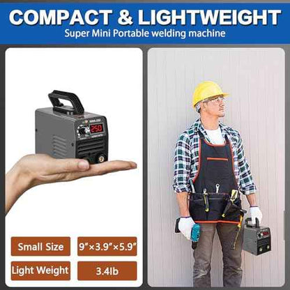 Super Mini Stick Welder Machine,110V 250A ARC Portable MMA Welding Machine for Beginners,Welding Machine with 10pcs Welding Rod Tools,IGBT Inverter Welder,Hot Start Arc Force Anti-stick (Gray)