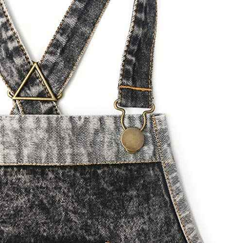 Jeanerlor - Denim Hair Stylist Tool Apron with Pockets for Women - Jean Work Apron Cross Straps & Adjustable S to M (Black)