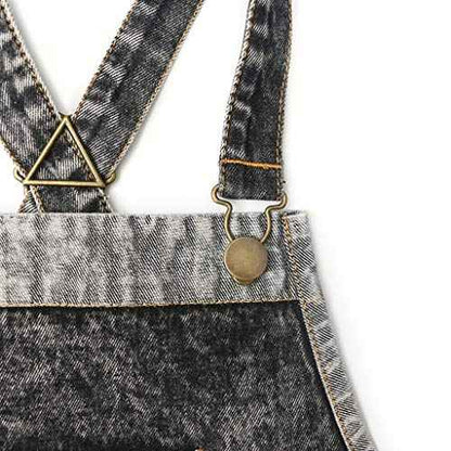 Jeanerlor - Denim Hair Stylist Tool Apron with Pockets for Women - Jean Work Apron Cross Straps & Adjustable S to M (Black)