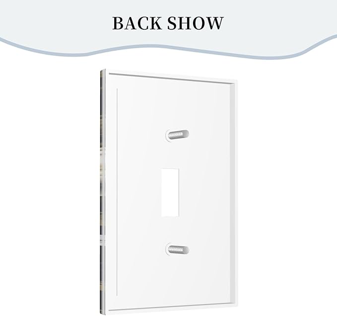White Gold Blue Flower Light Switch Covers 1 Gang Single Toggle Wall Plate Decorative Switchcover Electrical Switchplate for Country Living Decor