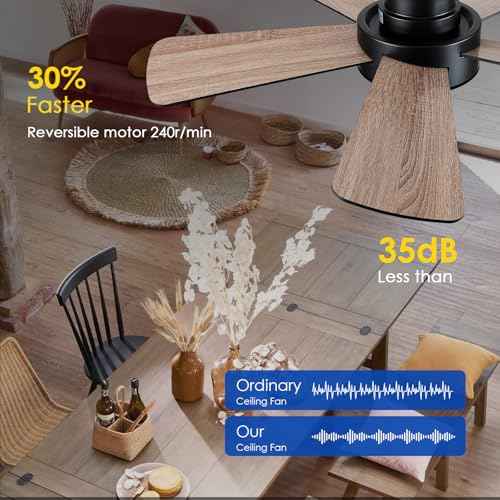 Ceiling Fans with Lights,Modern Low Profile Ceiling Fan with Remote Control,5 Dual-Sided Blades,Reversible DC Motor,40" Black Small Flush Mount Ceiling Fan for Bedroom Indoor/Outdoor Use