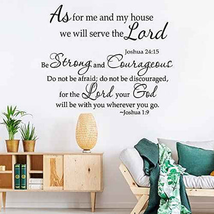 Zonon 2 Sheets Bible Verse Wall Decals Scripture Bible Quote Wall Decal As for Me and My House We Will Serve The Lord Inspirational Verses Stickers