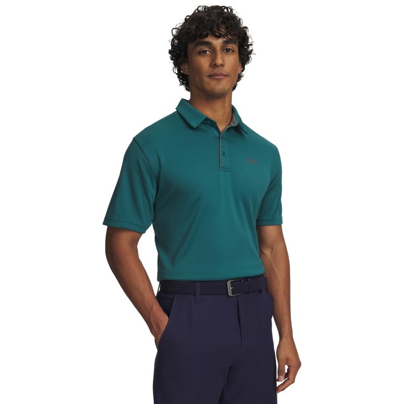 Under Armour Men's Tech Golf Polo, (338) Rack Green/Pitch Gray/Pitch Gray, 4X-Large