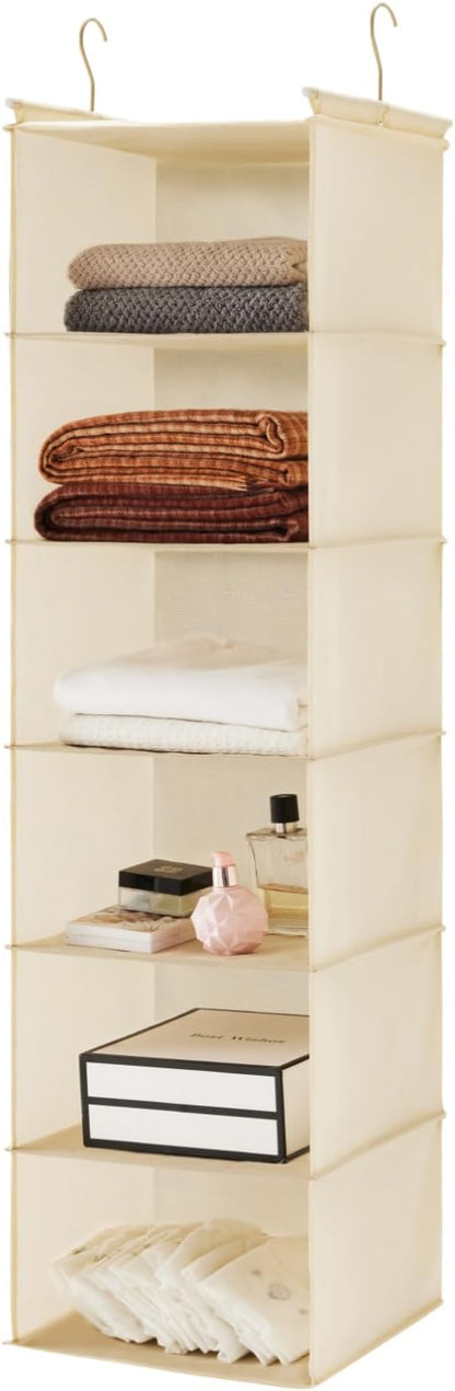 MAX Houser 6 Tier Shelf Hanging Closet Organizer, Cloth Hanging Shelf