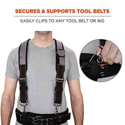 Ergodyne Arsenal 5560 Tool Belt Suspenders, Padded Shoulders, Adjustable , 36"-48"