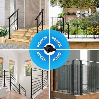 24Pcs Plastic Post Base Cover fit 2" Post, Decorative Square Railing Base Trim, Post Base Plate Cover,Durable Fence Post Flange Skirt for Patio, Porch, Stair, and Railing Systems, UV-Resistant, Black