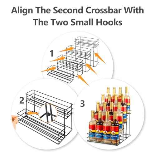16 Bottle Capacity Coffee Syrup Organizer 4 Tier Coffee Syrup Stand Shelf for Coffee Bar Accessories for Coffee Bar Kitchen Small Wine Rack for Bar Family Storage for Syrup Wine Dressing
