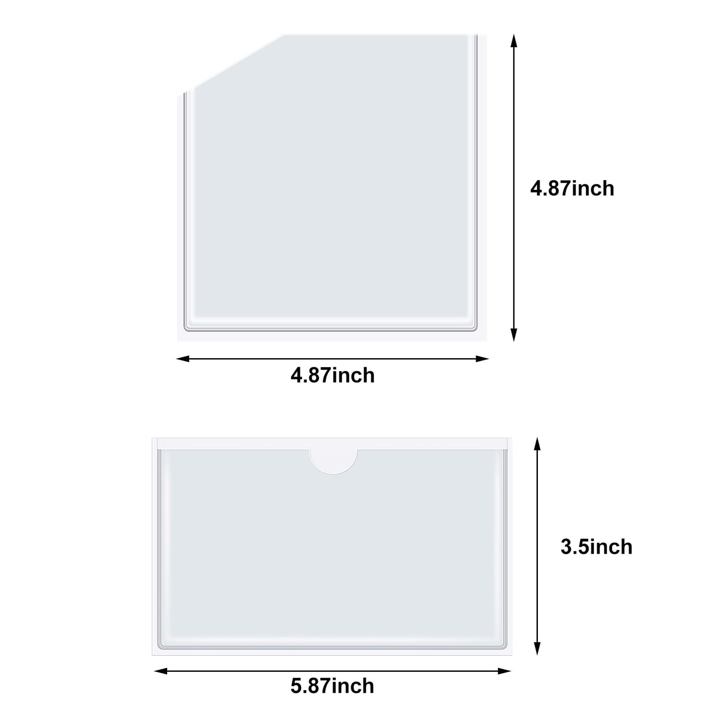 Junkin 20 Pcs Adhesive Pockets for Planners Index Card Pockets Planner Accessories Folder Self Sticky Clear Ideal Holder Top Open Add Storage Space to Notebooks Journal Office School Vinyl, 2 Styles