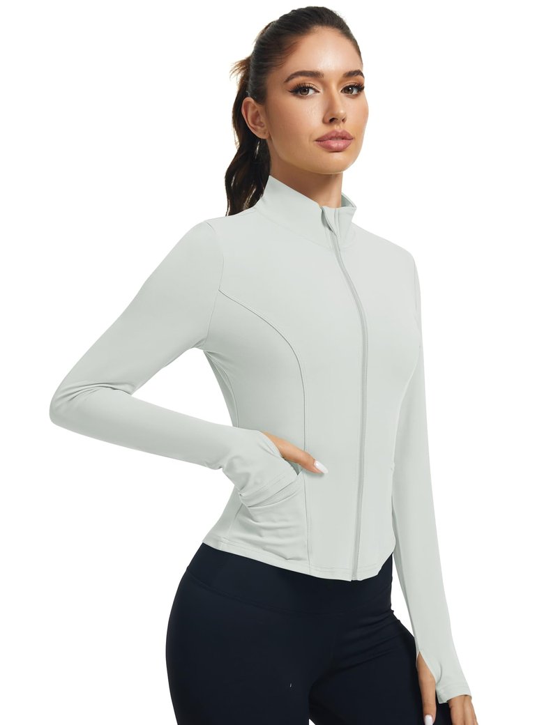 LOMON Hiking Jacket Women Gym Shirts Woman Athletic Jackets for Women Full Zip Active Long Sleeve Tops L