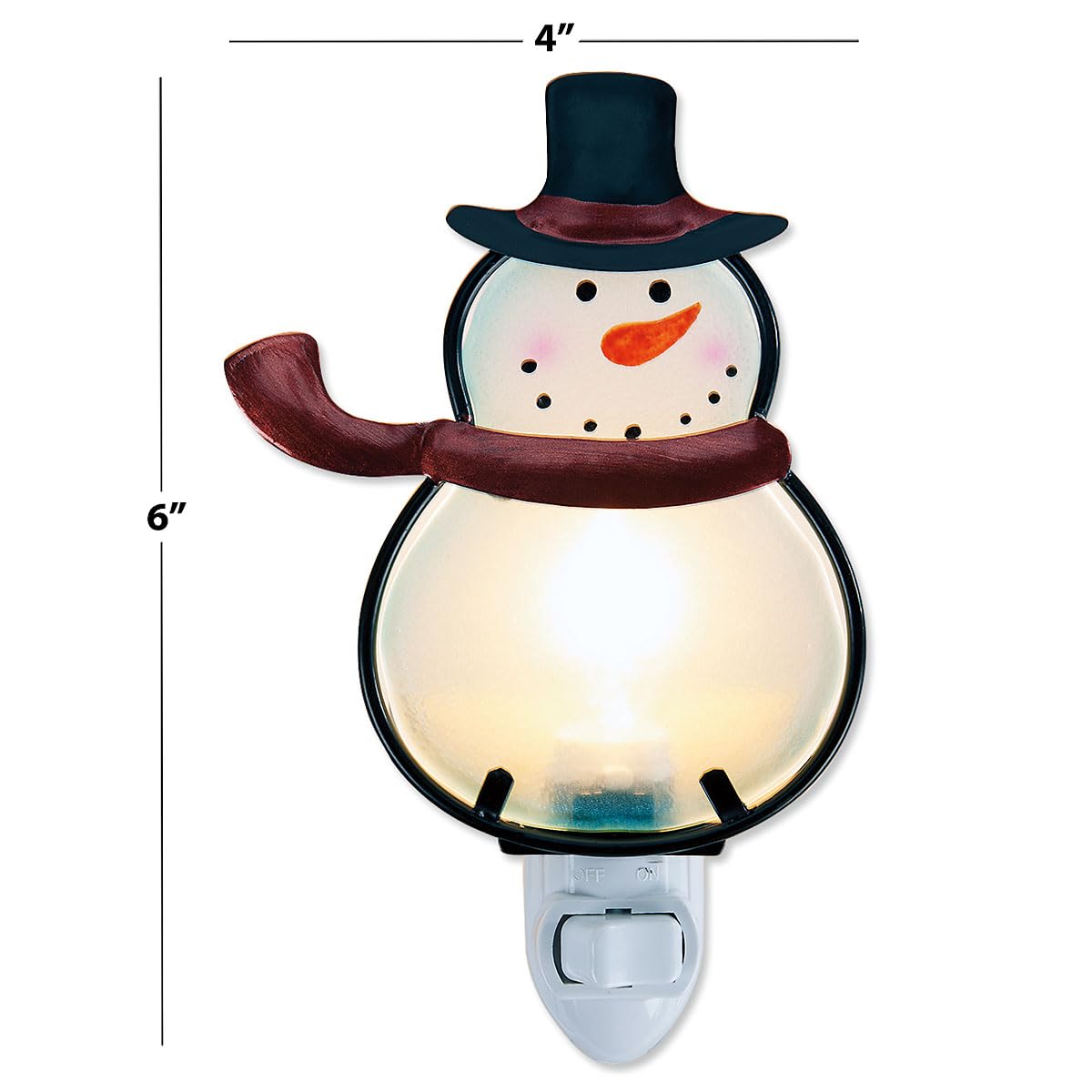Current Christmas Night Light - Snowman Christmas Night Light Plug Into Wall, 6" Stained Glass, Holiday Decorations, Winter Home Décor
