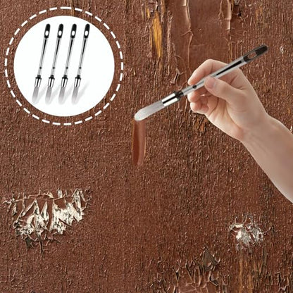 4PCS Paint Brush, 0.37Inch Trim Paint Brush, Small Paint-Brushes for Painting Walls, Corner Detail Painting-Brush Set, Edge Painting-Tool for Painting Detail Areas and Small Paint-Repairs
