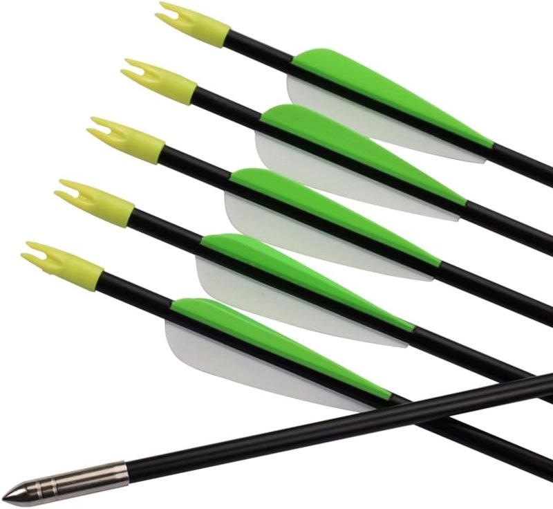 Fiberglass Practice Arrows for Archery - 24/26/28/30 Inch Target Shooting | Safe for Youth & Beginners - 6/12 Pack
