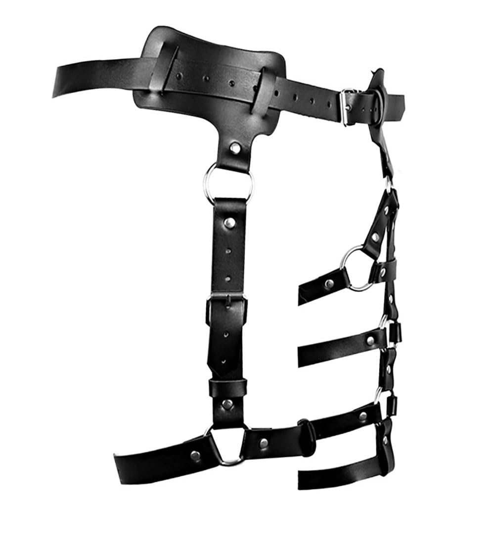 Leather Leg Harness Punk Black Garters Belts Rave Club Party Thigh Holster Leg Chain Body Jewelry for Women