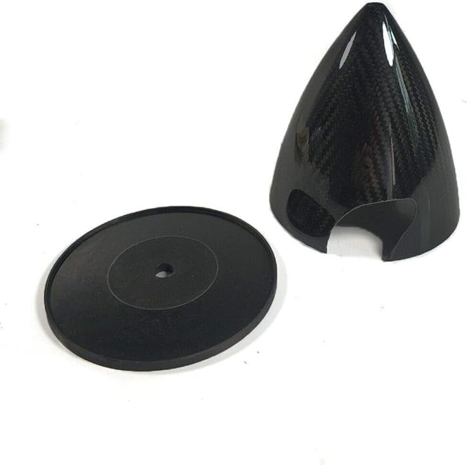 RC Airplane Spinner Carbon Fiber Spinner 1 Piece 2.25/2.5/3/3.25/3.5/4/4.25/4.5/4.75” 3 Blades Black for Gas RC Airplane Model CW Tractor Prop