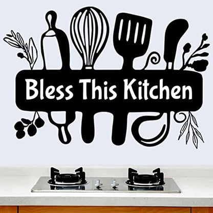 Large Kitchen Decals Quotes Kitchen Wall Stickers is The Heart of Home Vinyl Wall Sign Art Decor Word Saying with Kitchenware Big Butterfly DIY Wall Design Art Decor Home Decor.