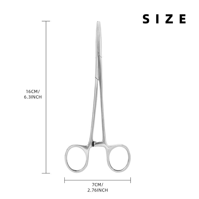 SF 6.3inch Fishing Hook Remover Fly Fishing Forceps Hemostats Straight Stainless Steel Silver Fishing Pliers 1Pcs