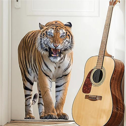 Ferocious Tiger Wall Stickers, sacinora Realistic Wild Animal Wall Decals Removable Vinyl Peel and Stick for Living Room Bedroom Children's Room Sofa TV Background Art Decorations