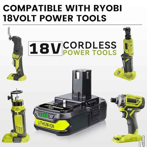 3.6Ah 2Pack Lithium P102 Replacement for Ryobi 18V Battery and Charger Combo Compatible with Ryobi Battery and Charger P117B with Dual USB P102 P103 P189 P190 P109 P122 Cordless Tool Batteries