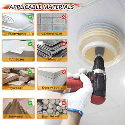 6.25" Hole Saw & 4.25" Hole Saw Dust Bowl Catcher for Recessed Lights, 6-1/4 & 4-1/4 Hole Cutter with 3/8" Hex & SDS Plus Abor for Led Lighting 6 Inch/4 Inch for Drywall Plasterboard