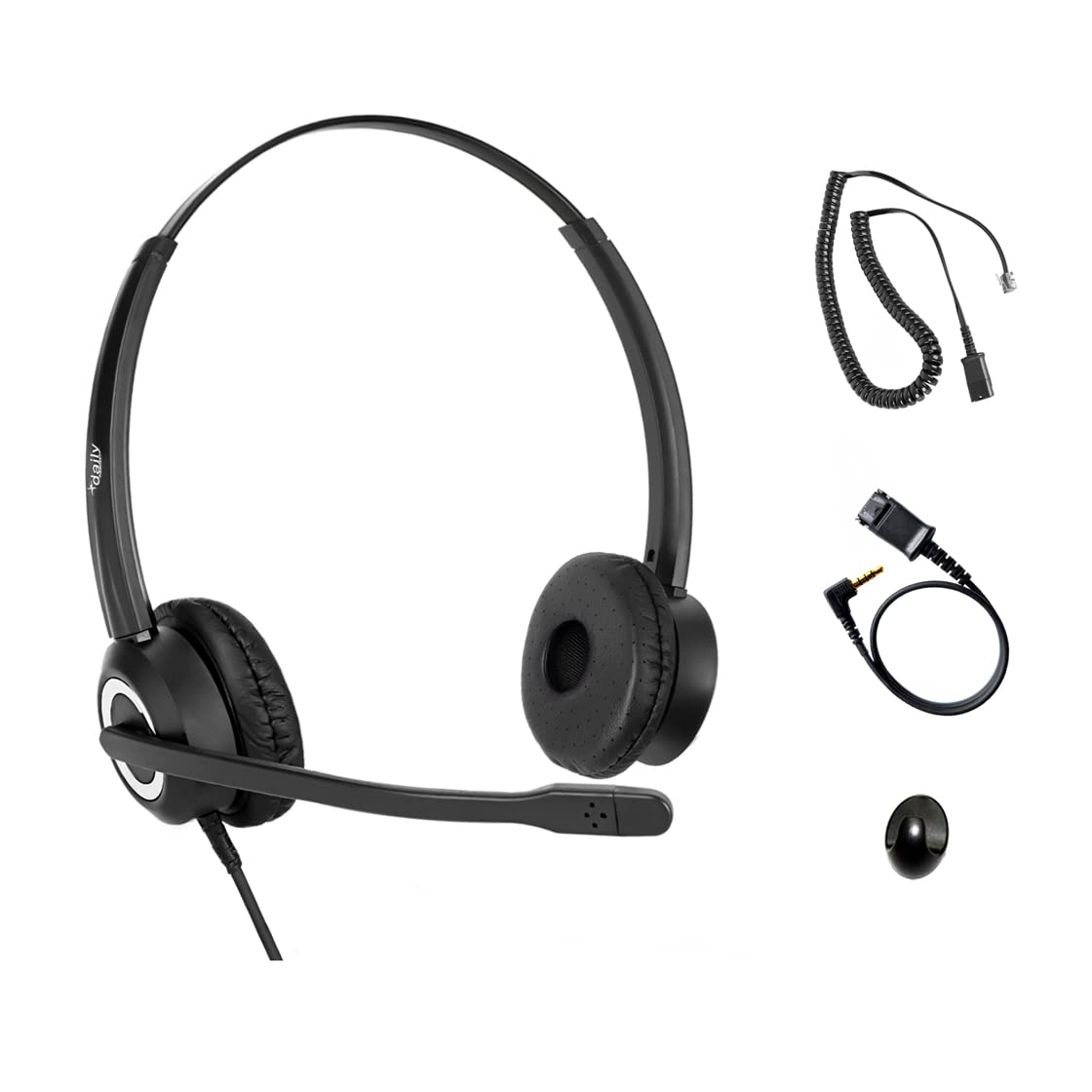 Polycom Phone Headset Noise Cancelling Mic RJ9 U10P Bottom Cable Compatible with Polycom VVX, Shoretel, Nortel Phones