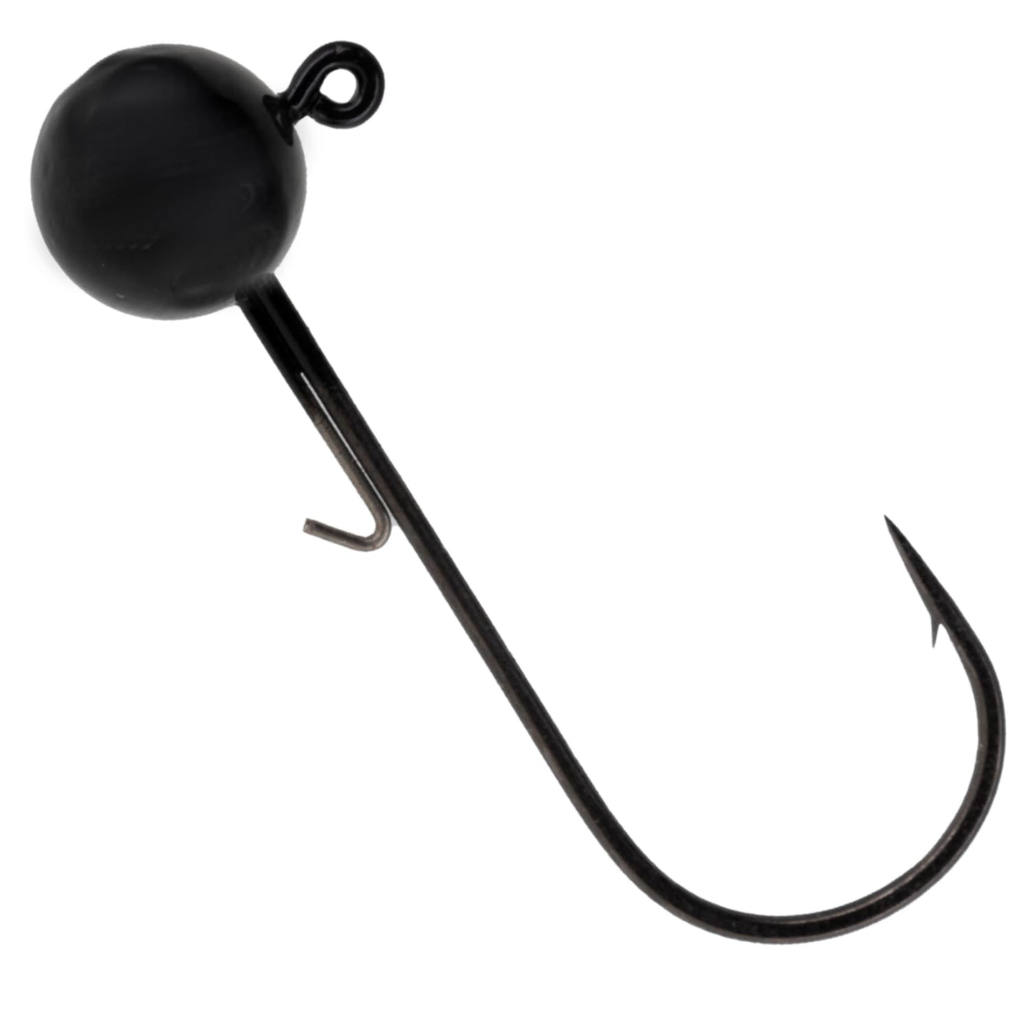 Reaction Tackle Ball Jig Heads - Round Head Jigs for Bass, Walleye, Crappie and Panfish - Soft Plastic Jig Heads for Freshwater and Saltwater - 1/4 Oz - 2/0 Hook Black (10-Pack)