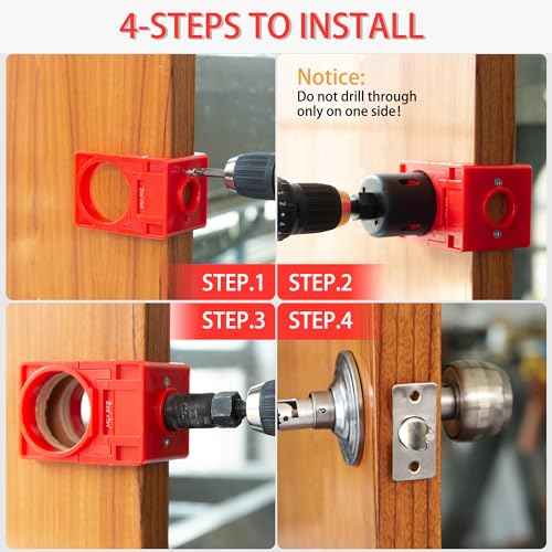 Door Lock Installation Kit Including Hole Saws Door Jig Guide Template (1 Set)