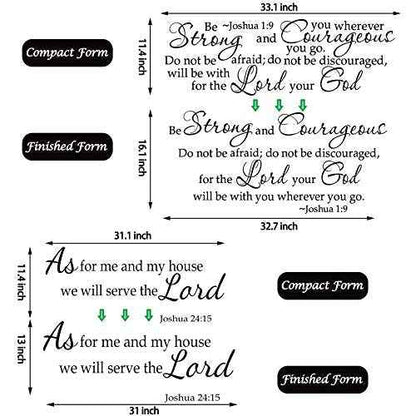 Zonon 2 Sheets Bible Verse Wall Decals Scripture Bible Quote Wall Decal As for Me and My House We Will Serve The Lord Inspirational Verses Stickers