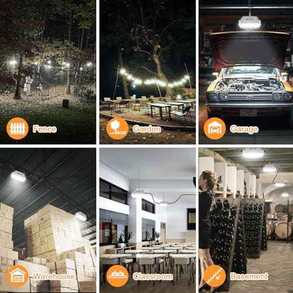 50FT LED Construction String Lights, 75W Super Bright 7500LM Plug in Linkable String Work Lights, 5000K Waterproof IP67 Temporary Lighting for Construction Sites, Jobsites, Indoor & Outdoo